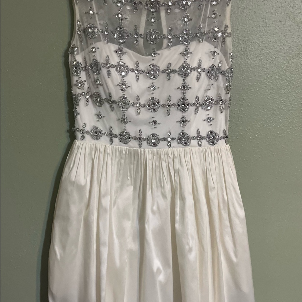 White HOCO Dress with Silver Gems